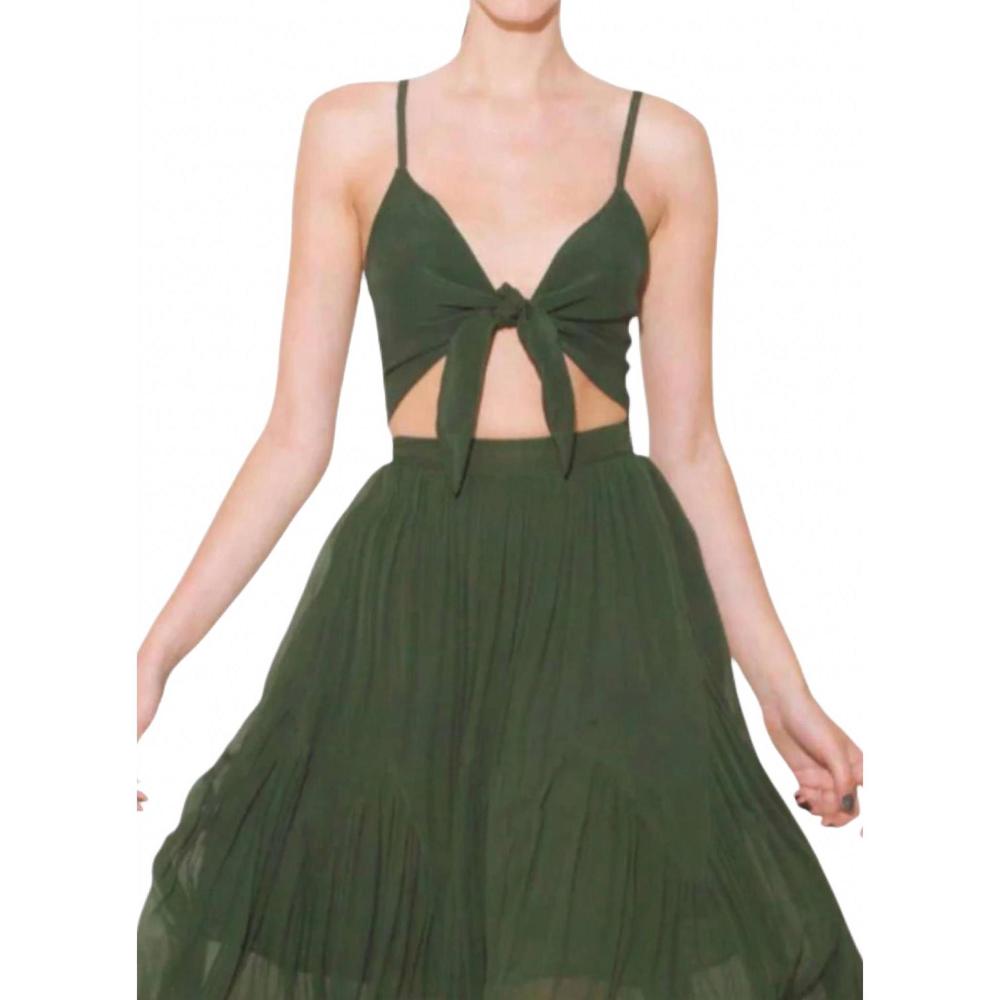 NEW SWF jasmine crop top in pine green